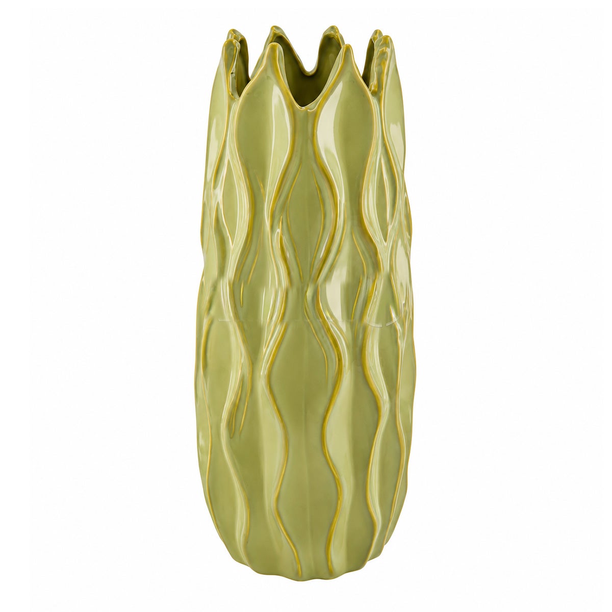 Vaas keramiek 14 x 14 x 33 cm groen Vaas keramiek 14 x 14 x 33 cm groen