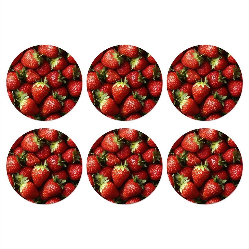 Onderzetter rond fruit 10 cm 6 assorti Onderzetter rond fruit 10 cm 6 assorti