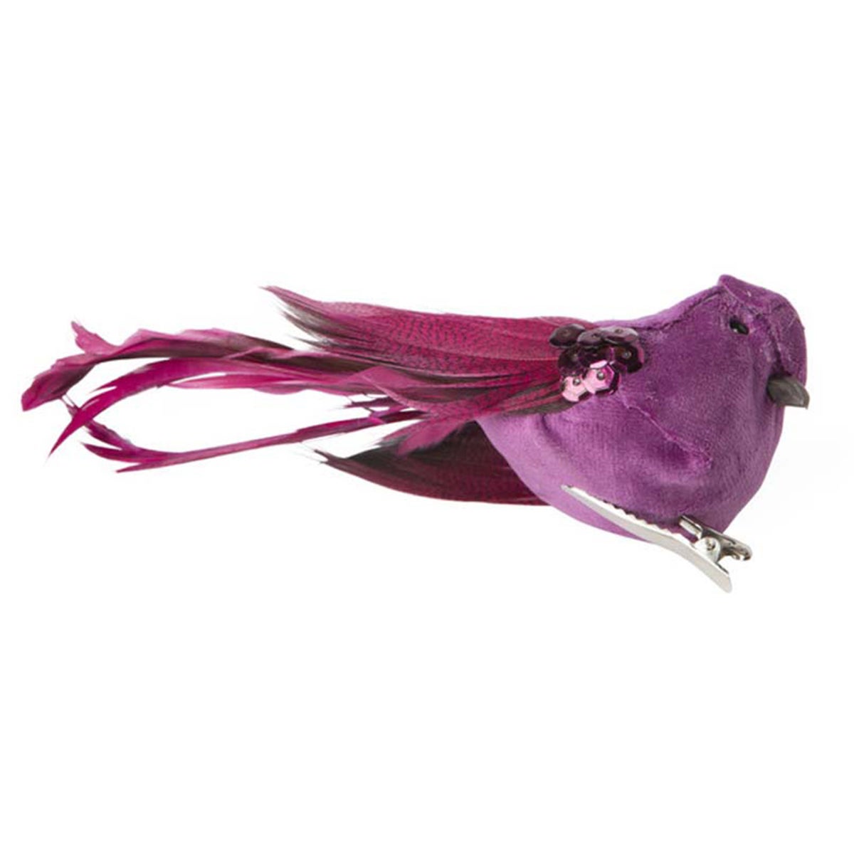Vogel op clip paars 18 x 4 x 5 cm 2 stuks Vogel op clip paars 18 x 4 x 5 cm 2 stuks