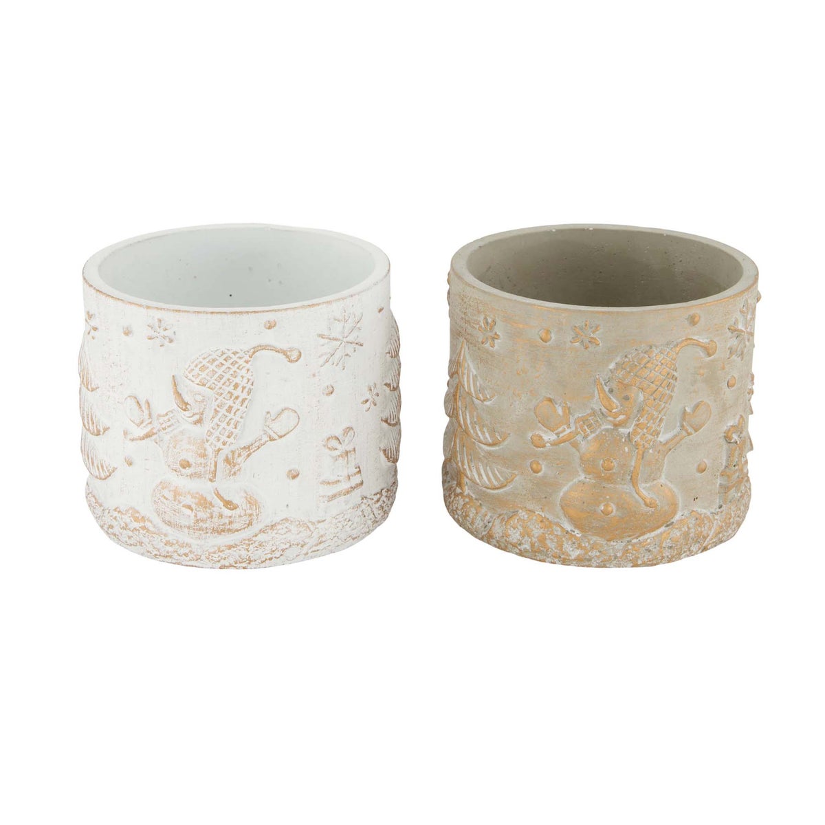 Pot cement brushed gold 12 x 10 cm 2 assorti Pot cement brushed gold 12 x 10 cm 2 assorti