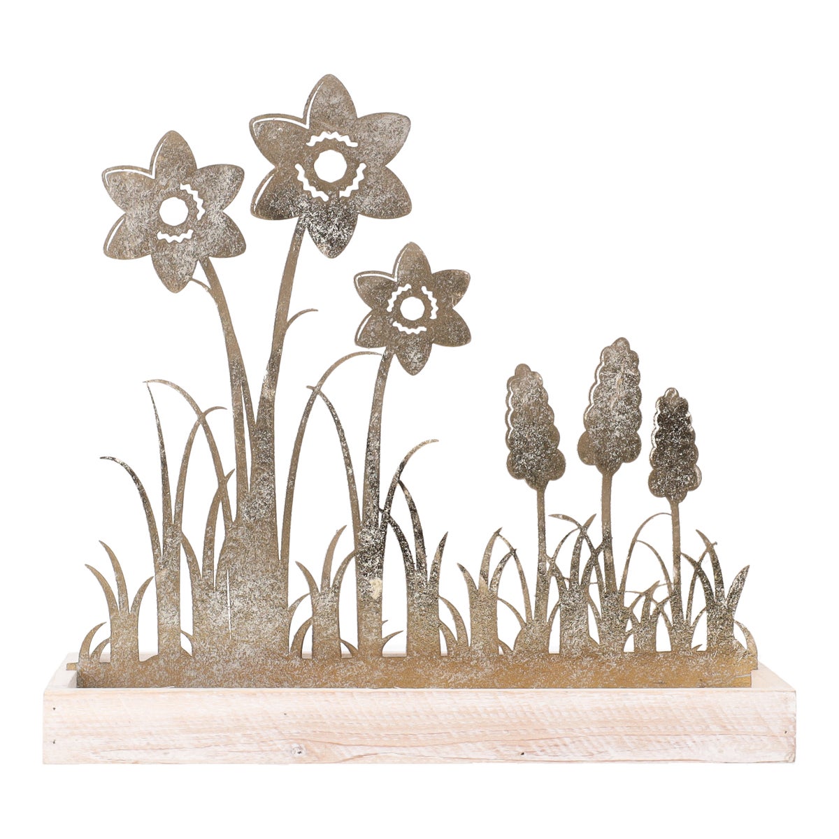 Deco metaal 30 x 28 cm gold wash Deco metaal 30 x 28 cm gold wash