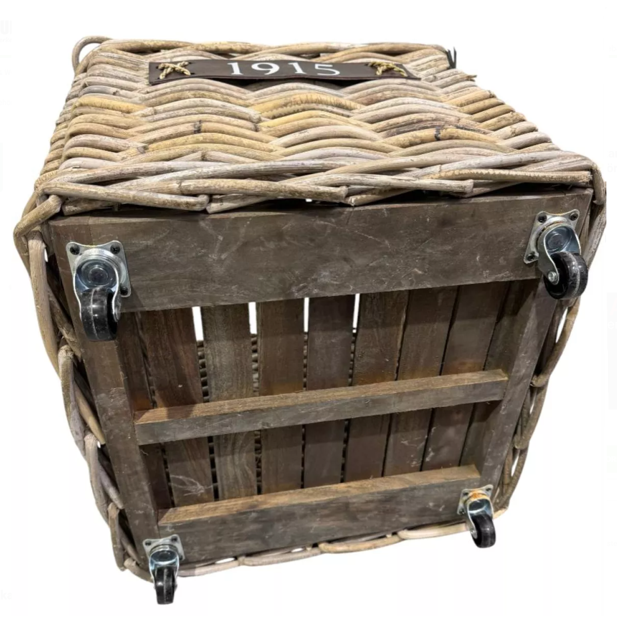Bak rotan met wielen vierkant 50 x 50 cm Bak rotan met wielen vierkant 50 x 50 cm