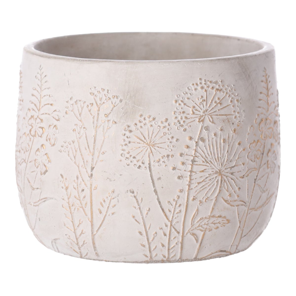 Pot cement goud 14x11cm Pot cement goud 14x11cm