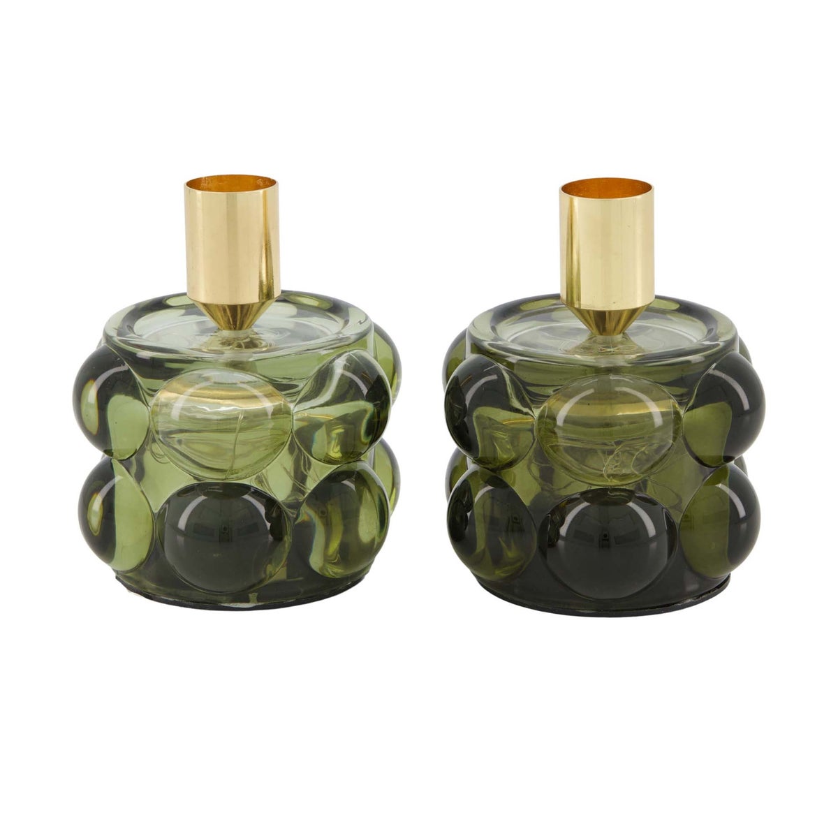 Kaarshouder glas groen 8 x 10 cm 2 assorti Kaarshouder glas groen 8 x 10 cm 2 assorti