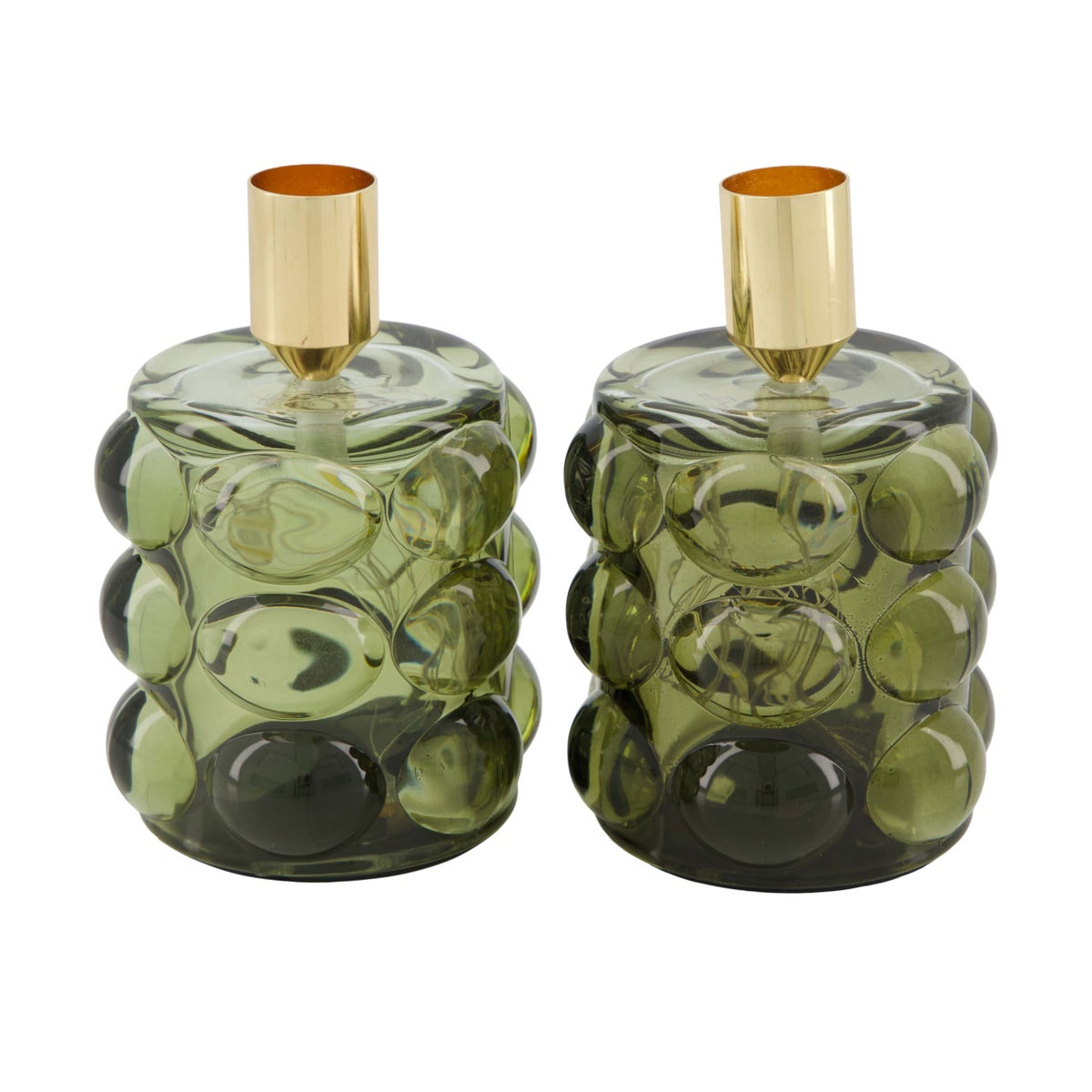 Kaarshouder glas groen 8 x 12 cm 2 assorti Kaarshouder glas groen 8 x 12 cm 2 assorti