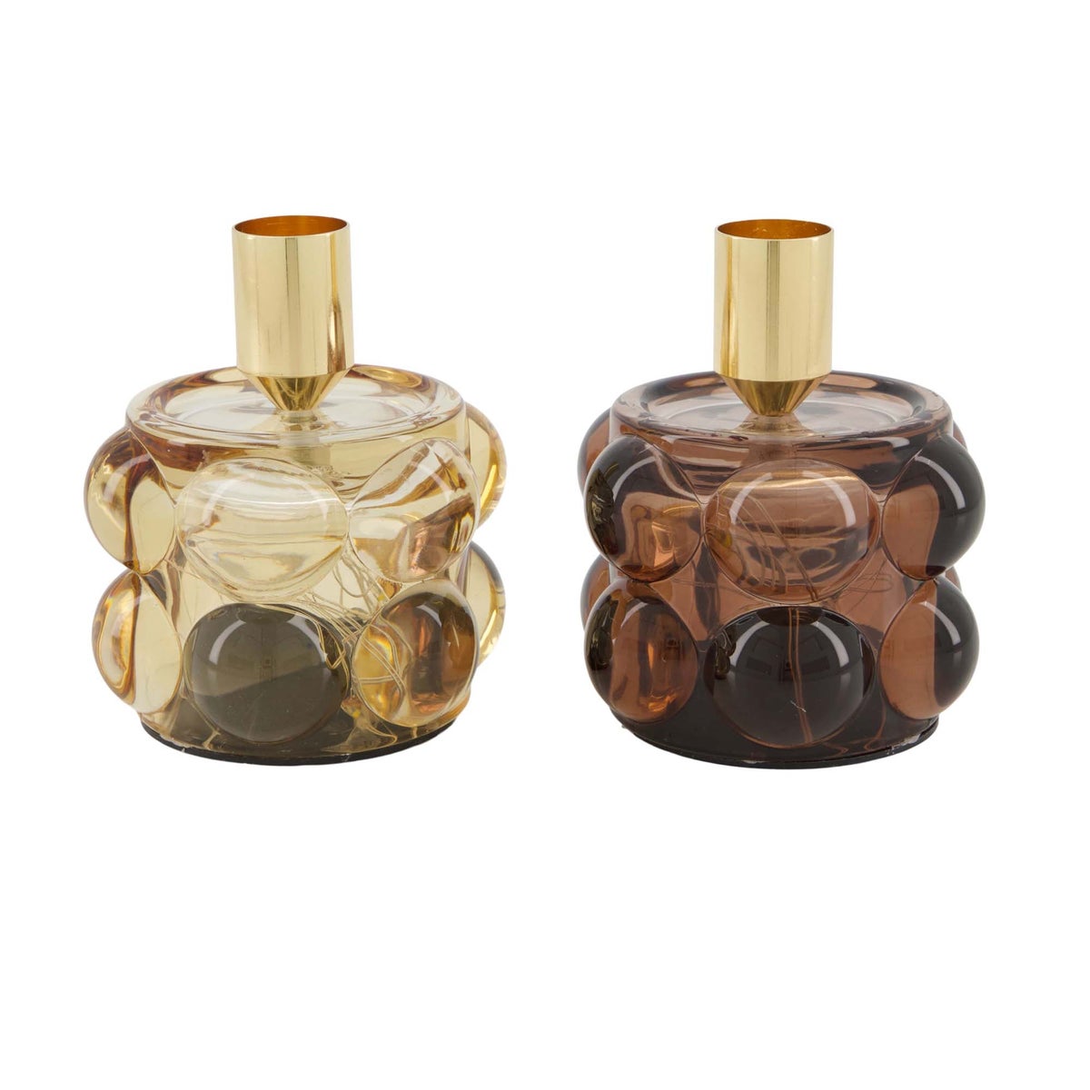 Kaarshouder glas bruin 8 x 10 cm 2 assorti Kaarshouder glas bruin 8 x 10 cm 2 assorti