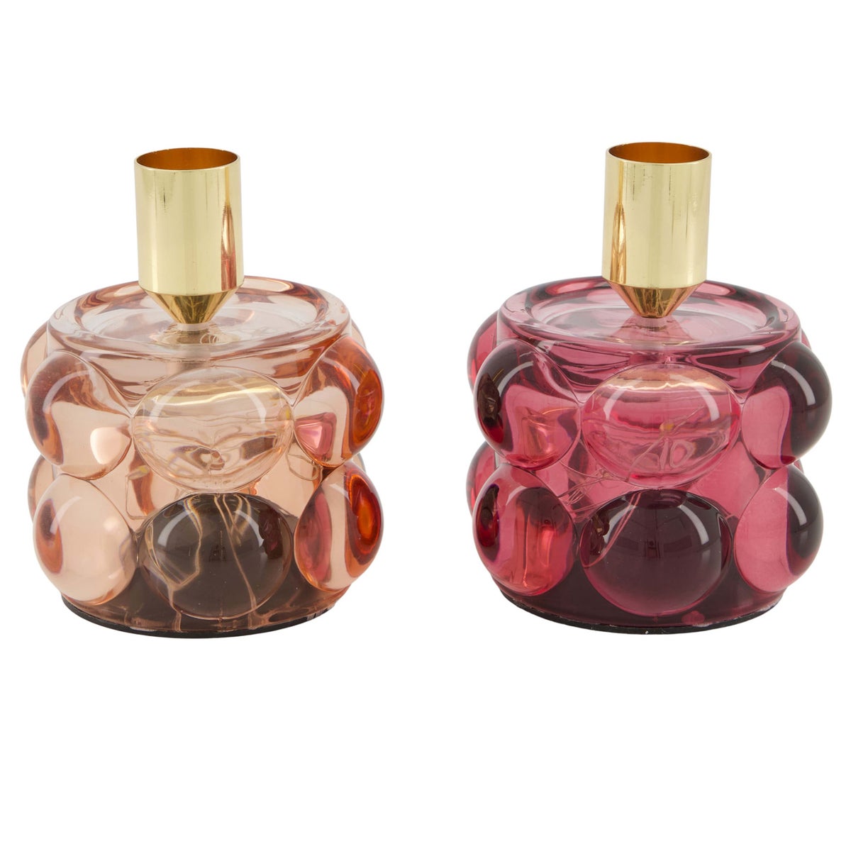 Kaarshouder glas roze 8 x 10 cm 2 assorti Kaarshouder glas roze 8 x 10 cm 2 assorti