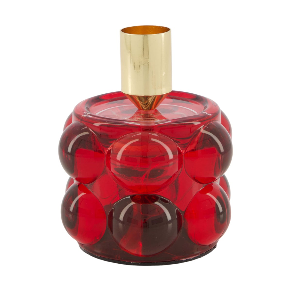 Kaarshouder glas rood 8 x 10 cm Kaarshouder glas rood 8 x 10 cm