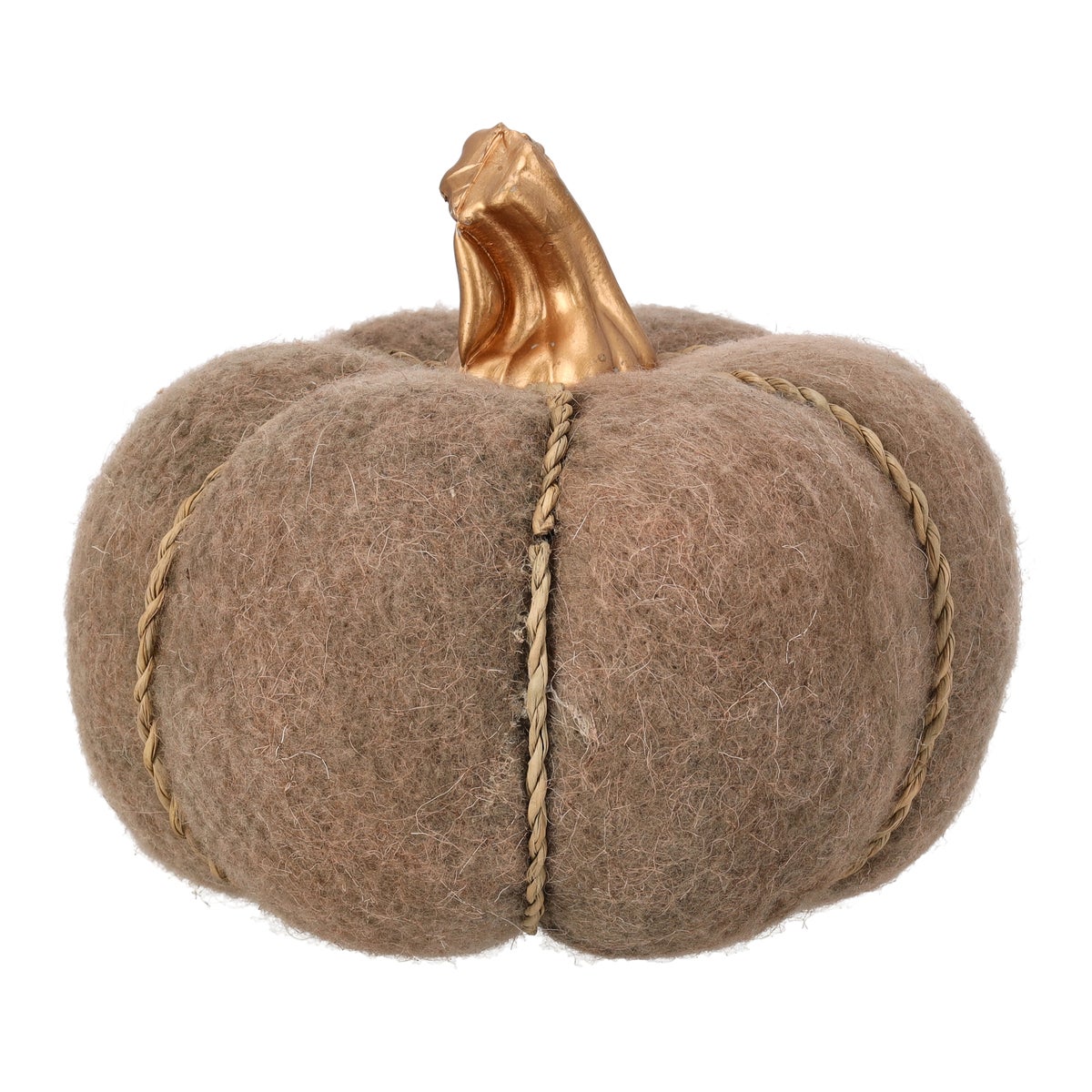 Pompoen vilt bruin 17 cm Pompoen vilt bruin 17 cm