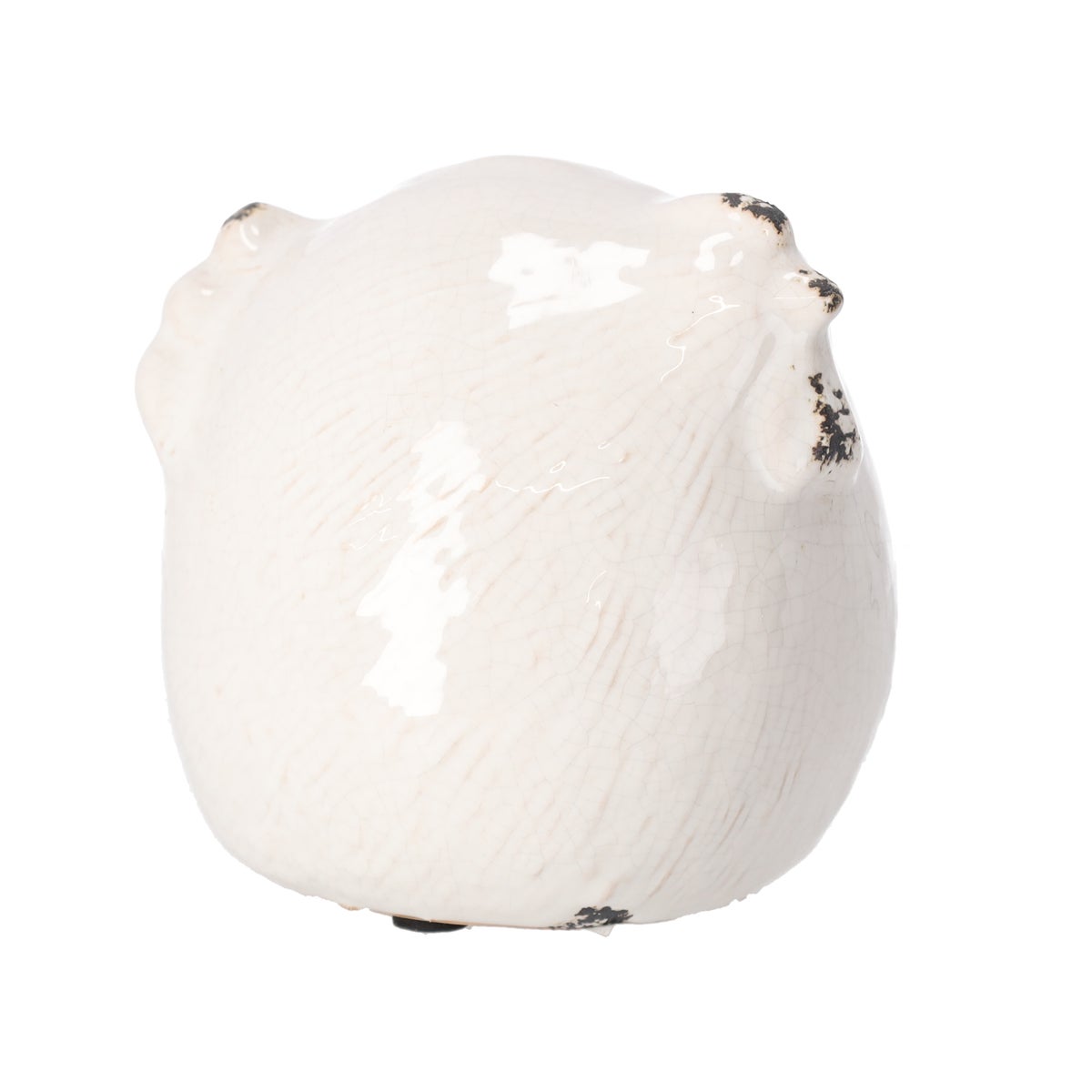 Kip keramiek 14 cm antiek wit Kip keramiek 14 cm antiek wit