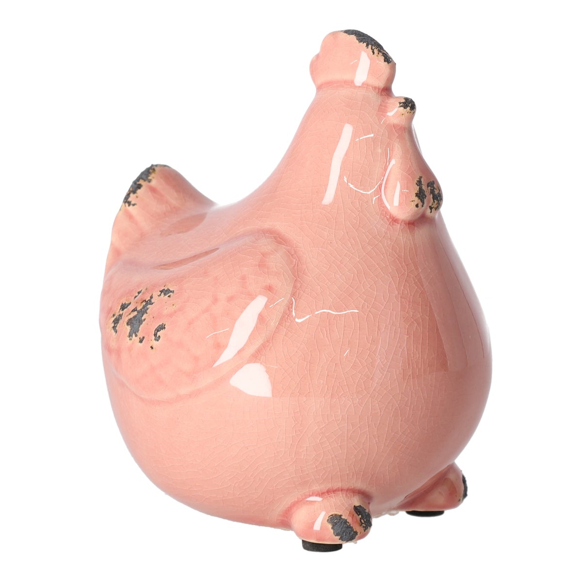 Kip keramiek 15 cm antiek roze Kip keramiek 15 cm antiek roze