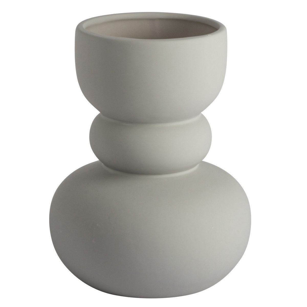 Vaas rubberlook taupe 19 cm Vaas rubberlook taupe 19 cm