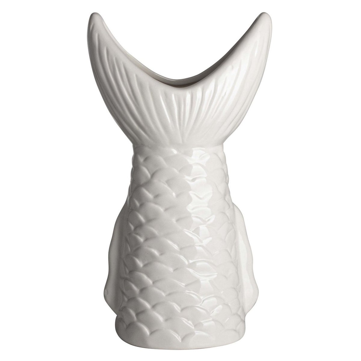 Vaas vis staart 26 cm wit Vaas vis staart 26 cm wit
