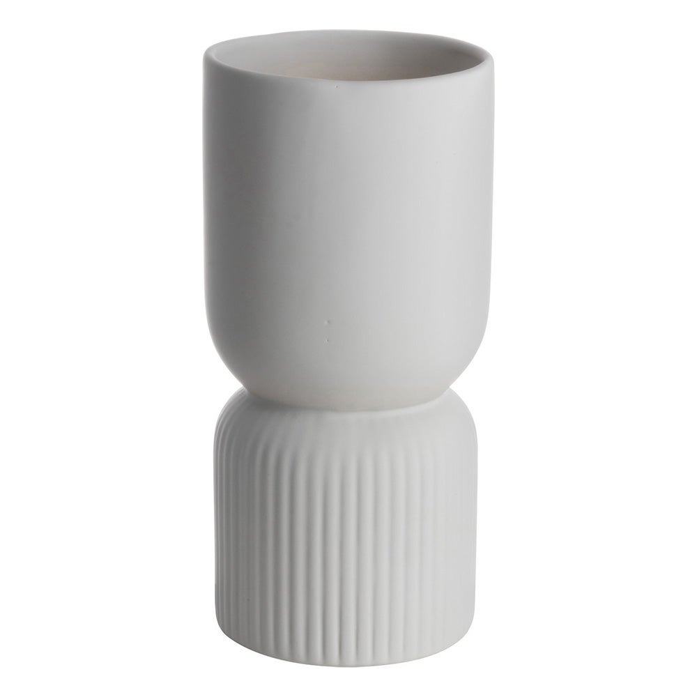 Vaas ribbel 20 cm taupe Vaas ribbel 20 cm taupe