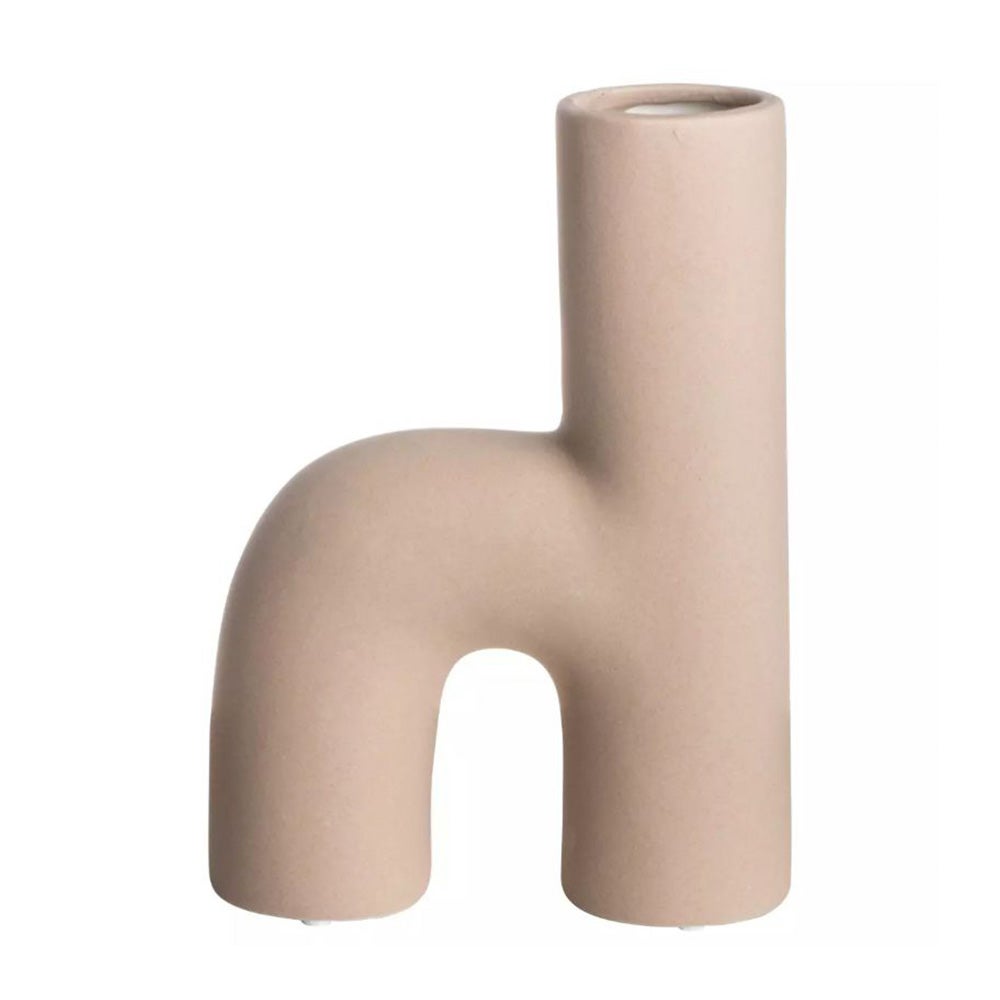 Vaas h-vorm 20 cm beige Vaas h-vorm 20 cm beige