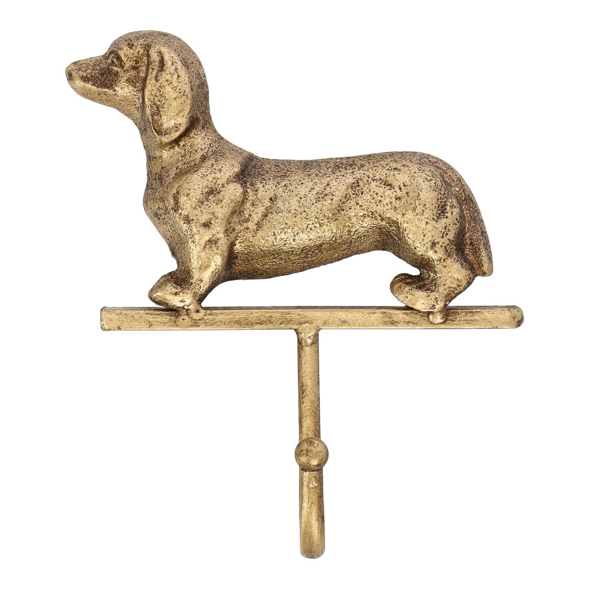 Haak Teckel goud 15 cm Haak Teckel goud 15 cm