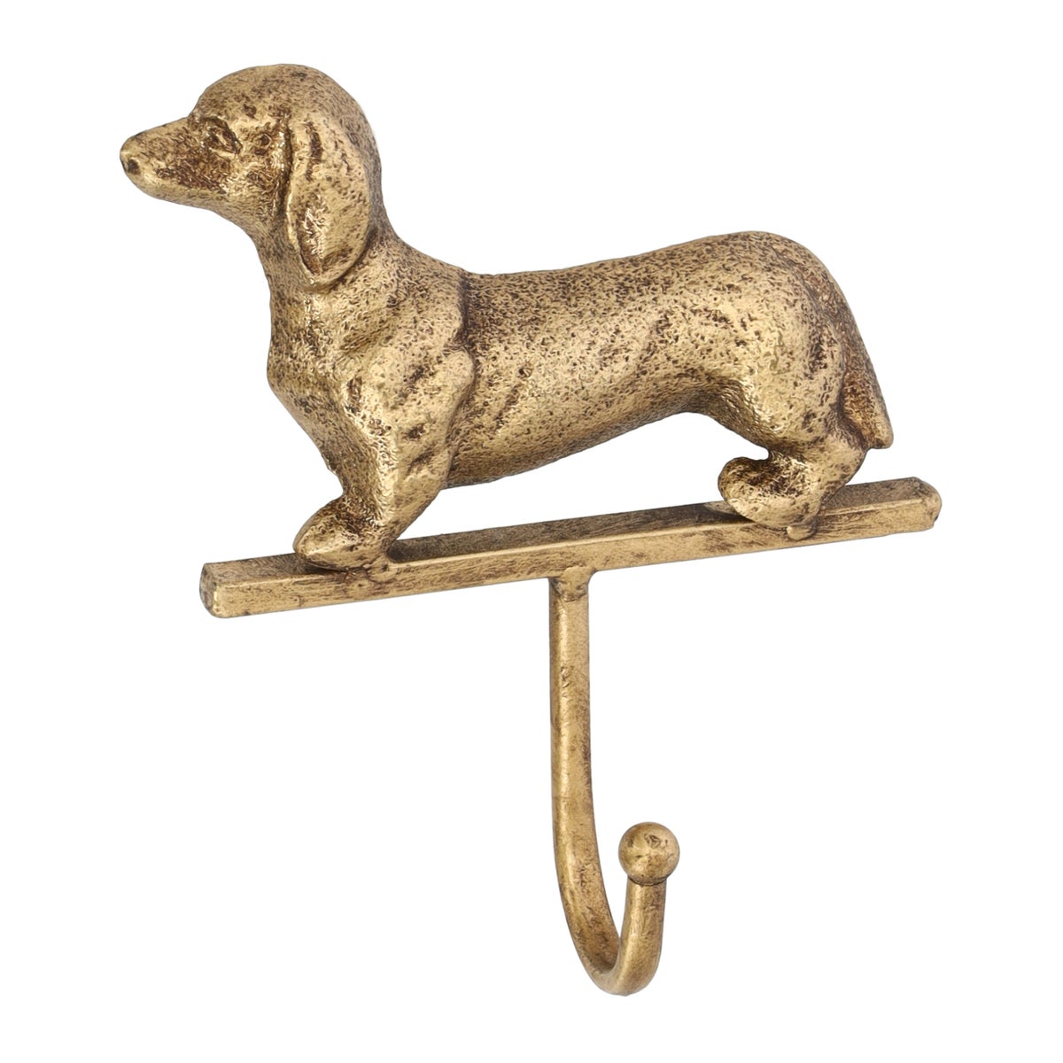 Haak Teckel goud 15 cm Haak Teckel goud 15 cm