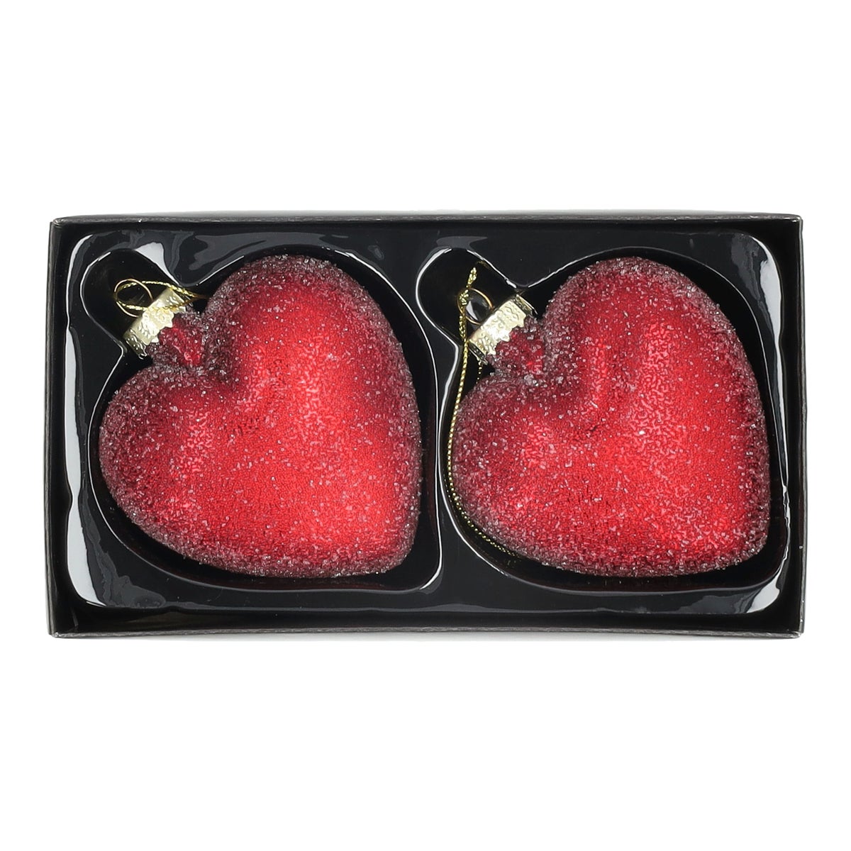 Hanger hart glas 8 cm 2 stuks Hanger hart glas 8 cm 2 stuks