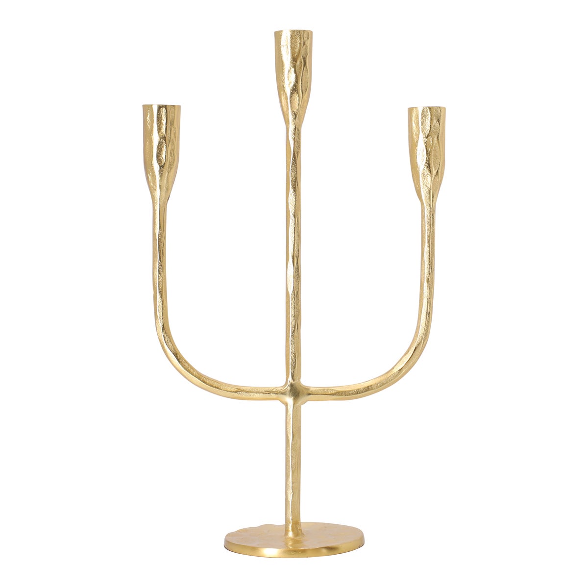 Kaarshouder diner 3arm goud 39 cm Kaarshouder diner 3arm goud 39 cm