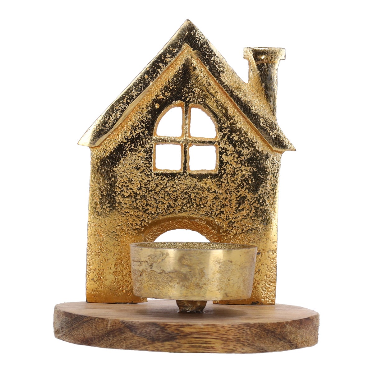 Theelichthouder huis mango 13 x 10 cm Theelichthouder huis mango 13 x 10 cm