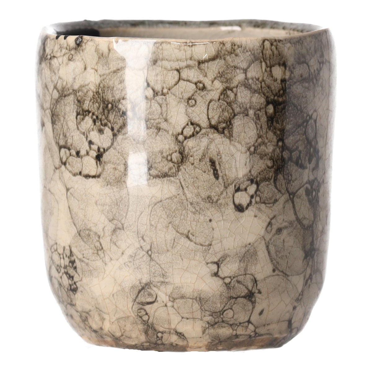 Bloempot keramiek 8cm taupe Bloempot keramiek 8cm taupe