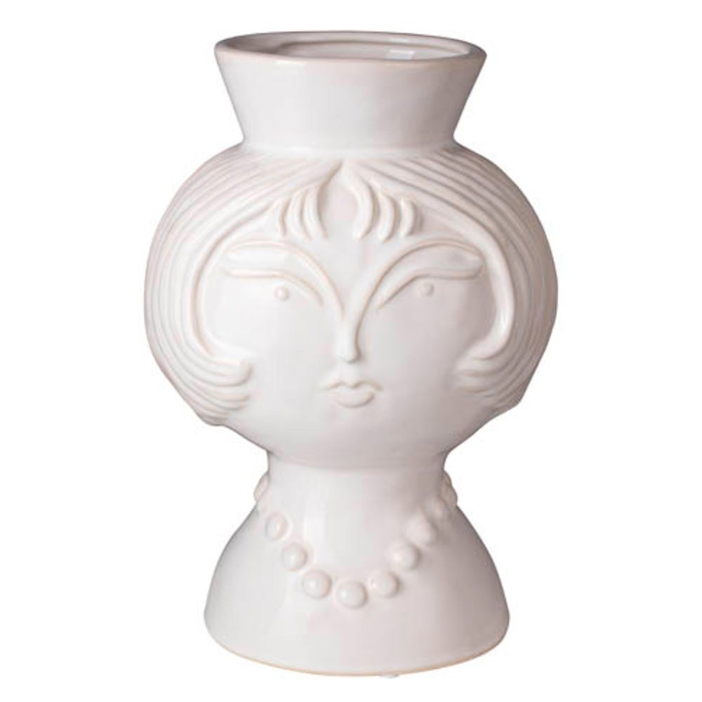 Vaas gezicht 24 cm wit Vaas gezicht 24 cm wit