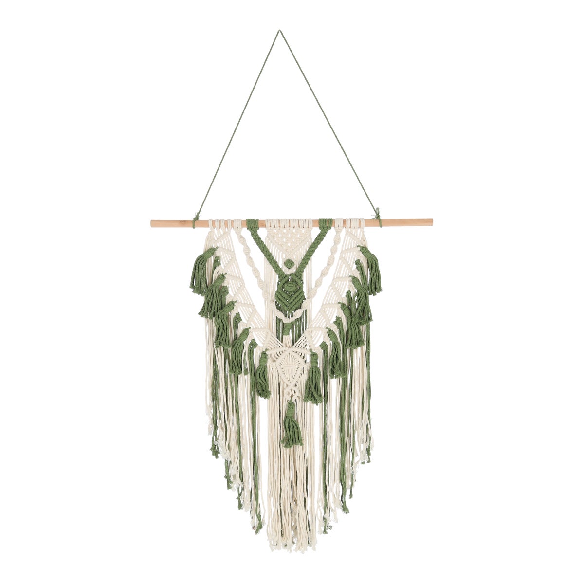 Decoratie wandhanger 70 x 55 cm wit/groen Decoratie wandhanger 70 x 55 cm wit/groen