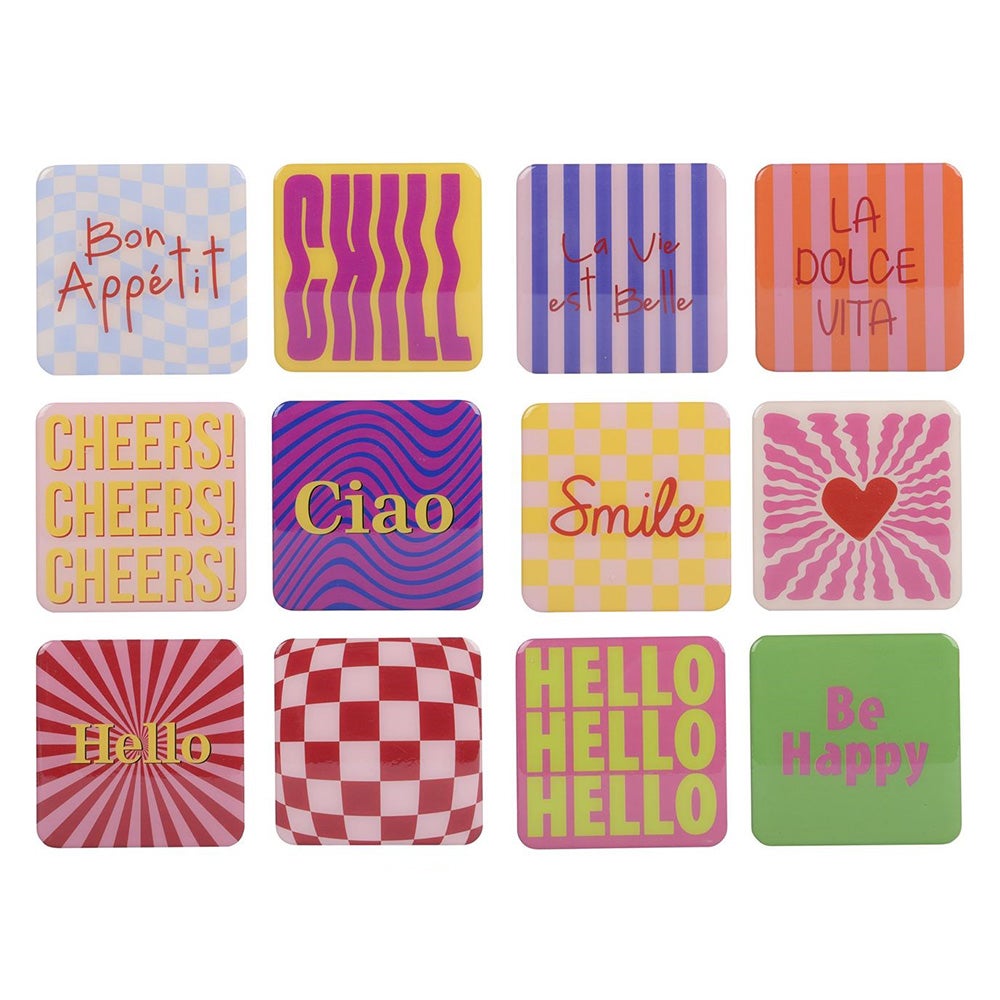 Onderzetter 9 cm 12 assorti Onderzetter 9 cm 12 assorti