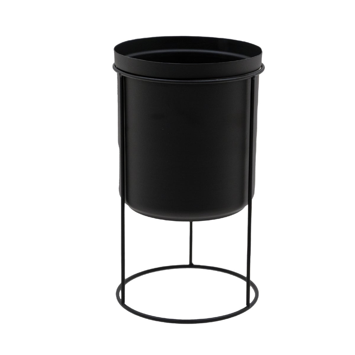 Plantenpot met houder zwart 32 x 18 cm Plantenpot met houder zwart 32 x 18 cm