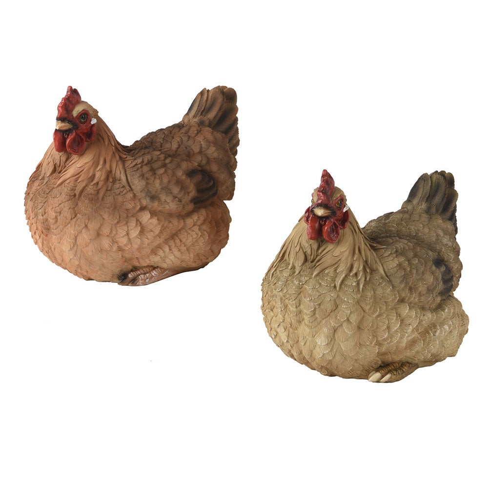 Kip zittend 20 cm 2 assorti Kip zittend 20 cm 2 assorti