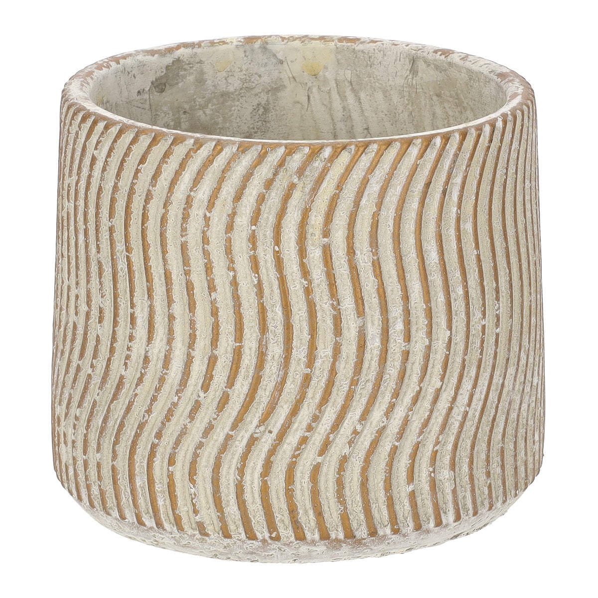 Pot ribbel 17 cm cement Pot ribbel 17 cm cement
