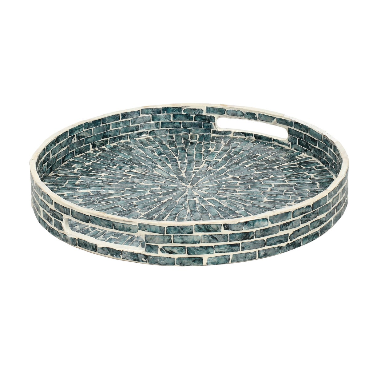 Dienblad capiz blauw 40 cm Dienblad capiz blauw 40 cm