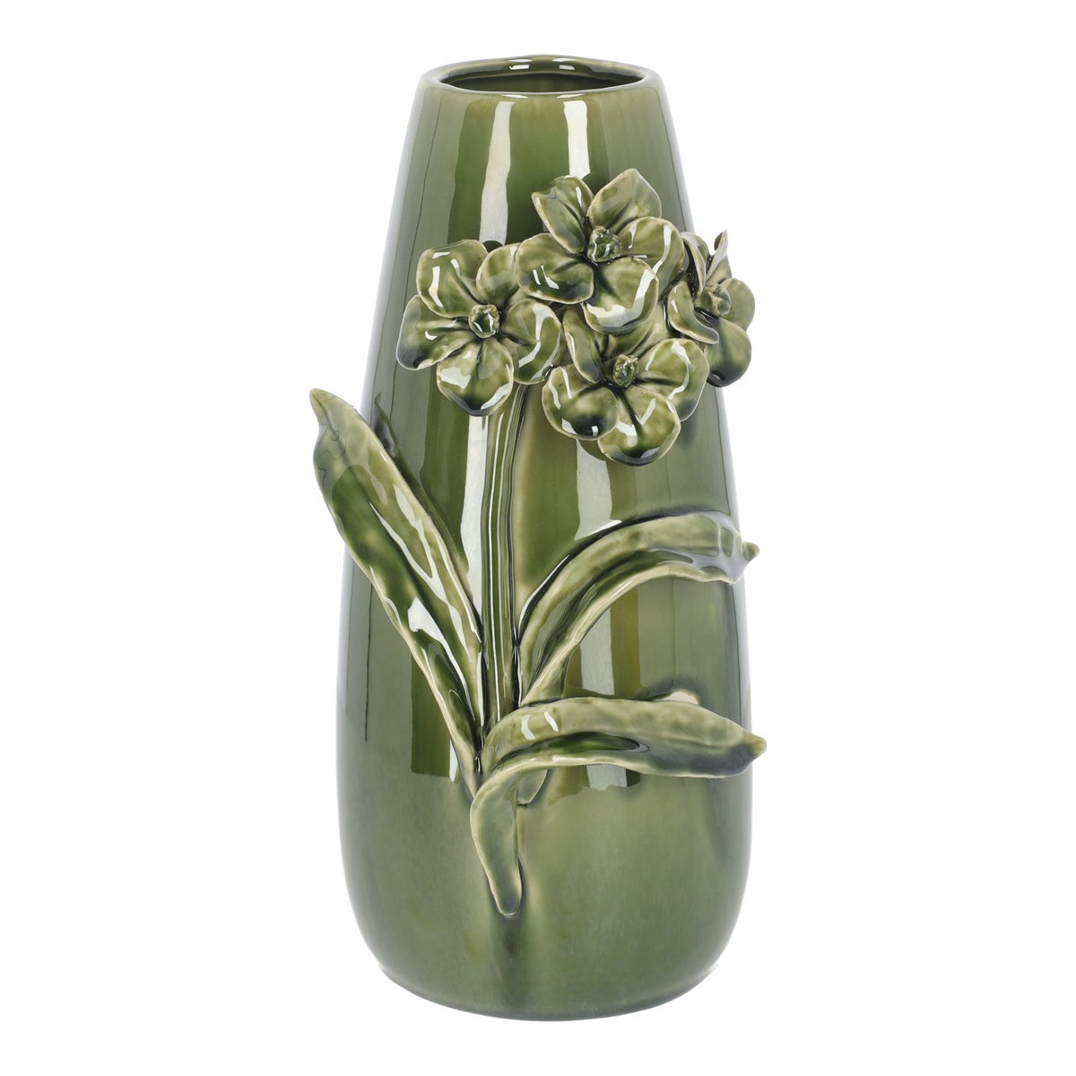 Vaas bloem groen 29 cm Vaas bloem groen 29 cm
