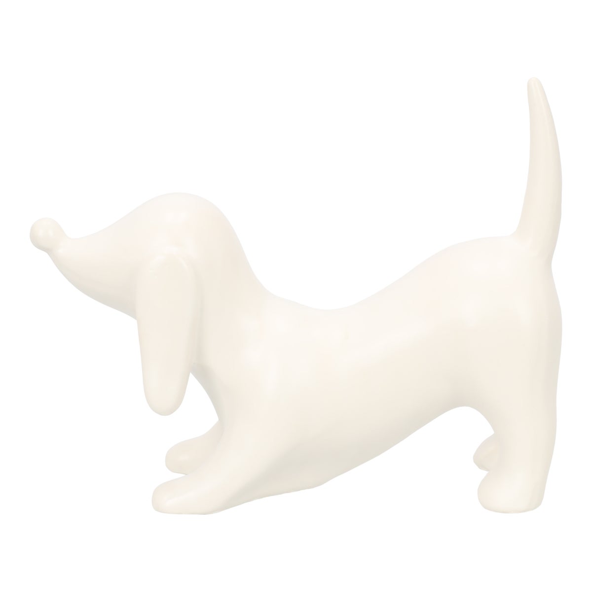 Beeld teckel wit Beeld teckel wit