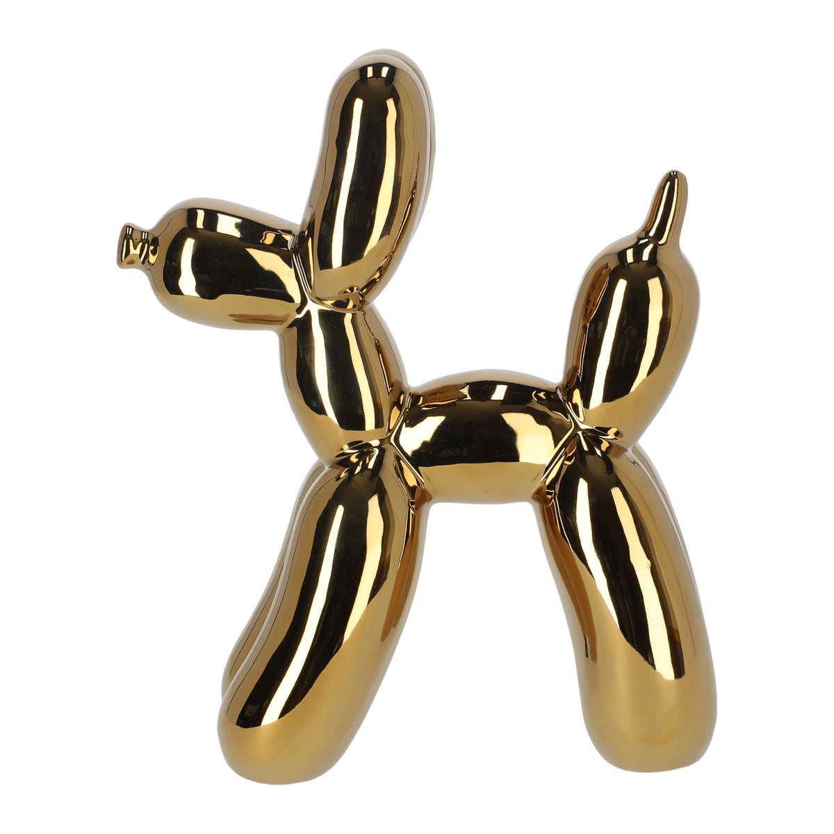 Beeld hond ballon goud Beeld hond ballon goud