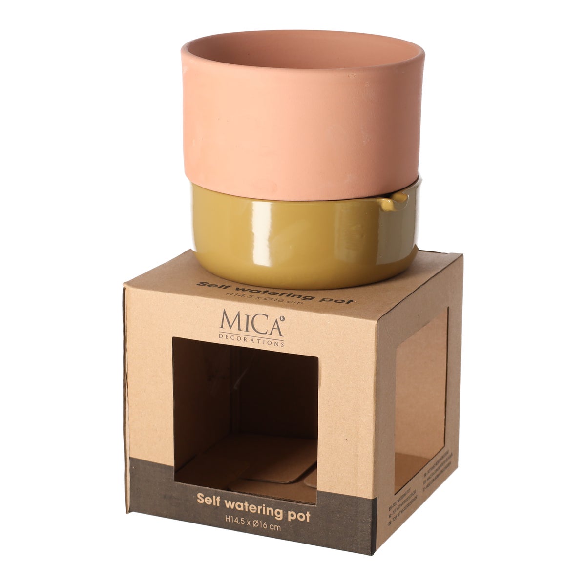 Venna selfwatering planter oker 14 x 16 cm Venna selfwatering planter oker 14 x 16 cm