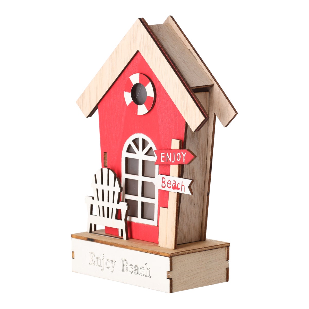 Huis van hout 12 x 6 x 18 cm - 3 assorti Huis van hout 12 x 6 x 18 cm - 3 assorti