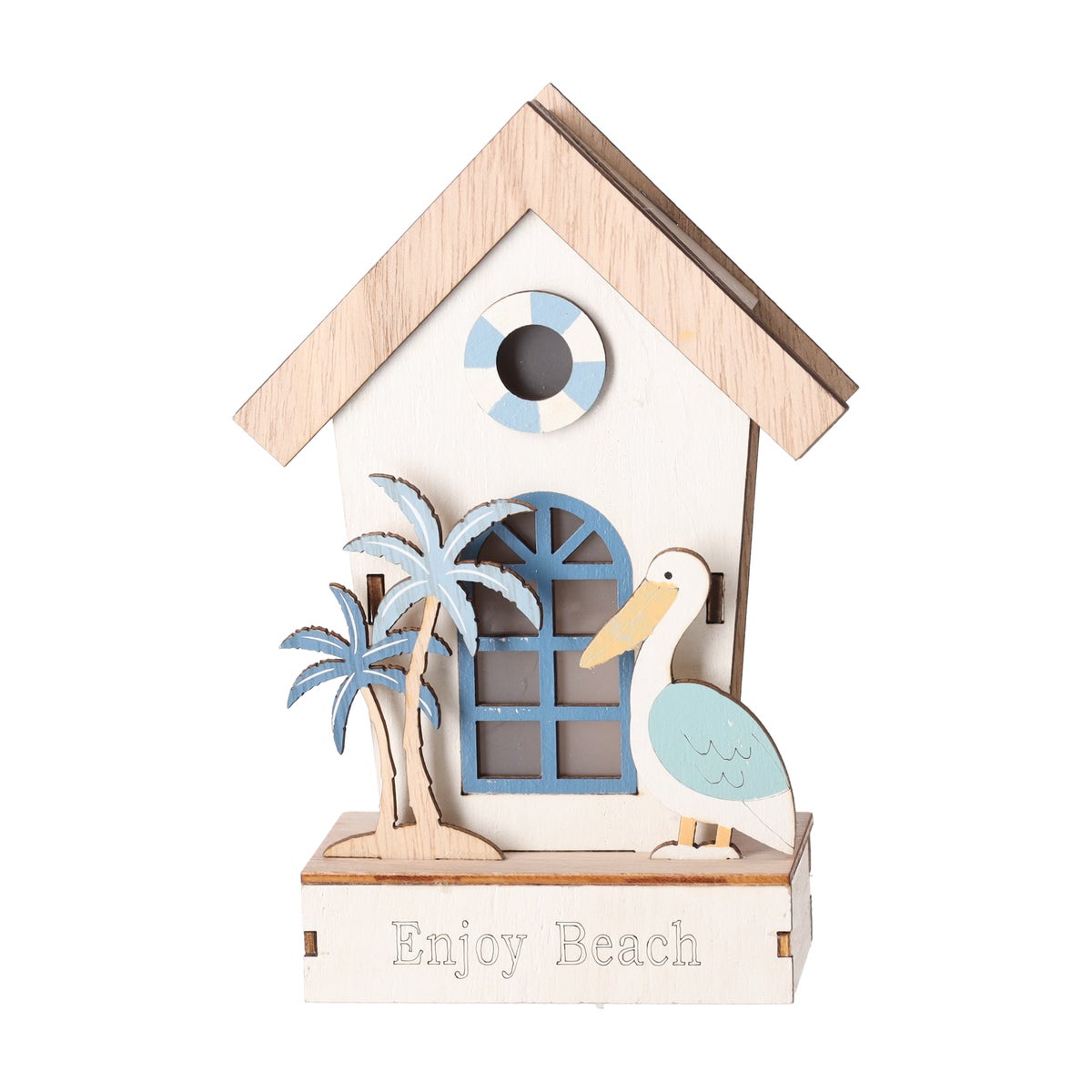 Huis van hout 12 x 6 x 18 cm - 3 assorti Huis van hout 12 x 6 x 18 cm - 3 assorti