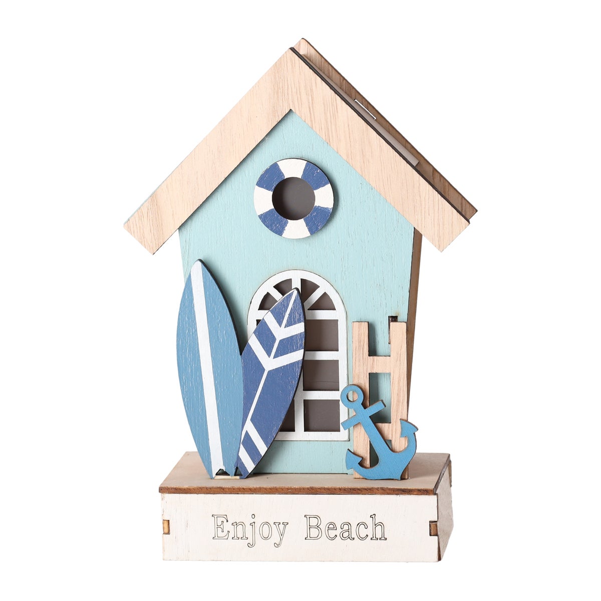 Huis van hout 12 x 6 x 18 cm - 3 assorti Huis van hout 12 x 6 x 18 cm - 3 assorti