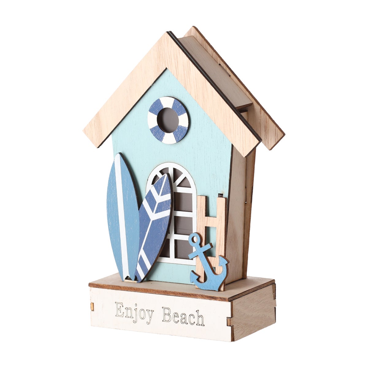 Huis van hout 12 x 6 x 18 cm - 3 assorti Huis van hout 12 x 6 x 18 cm - 3 assorti