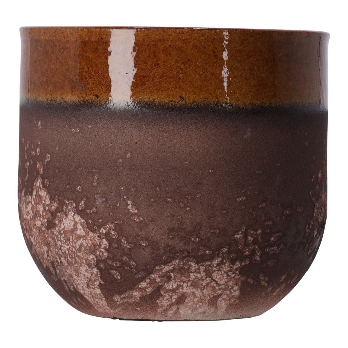 Nora bloempot 14 cm rond groen, donkergroen, oker - 3 assorti Nora bloempot 14 cm rond groen, donkergroen, oker - 3 assorti