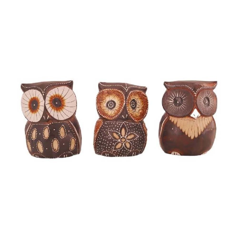 Houten uil 9 x 12 cm Houten uil 9 x 12 cm