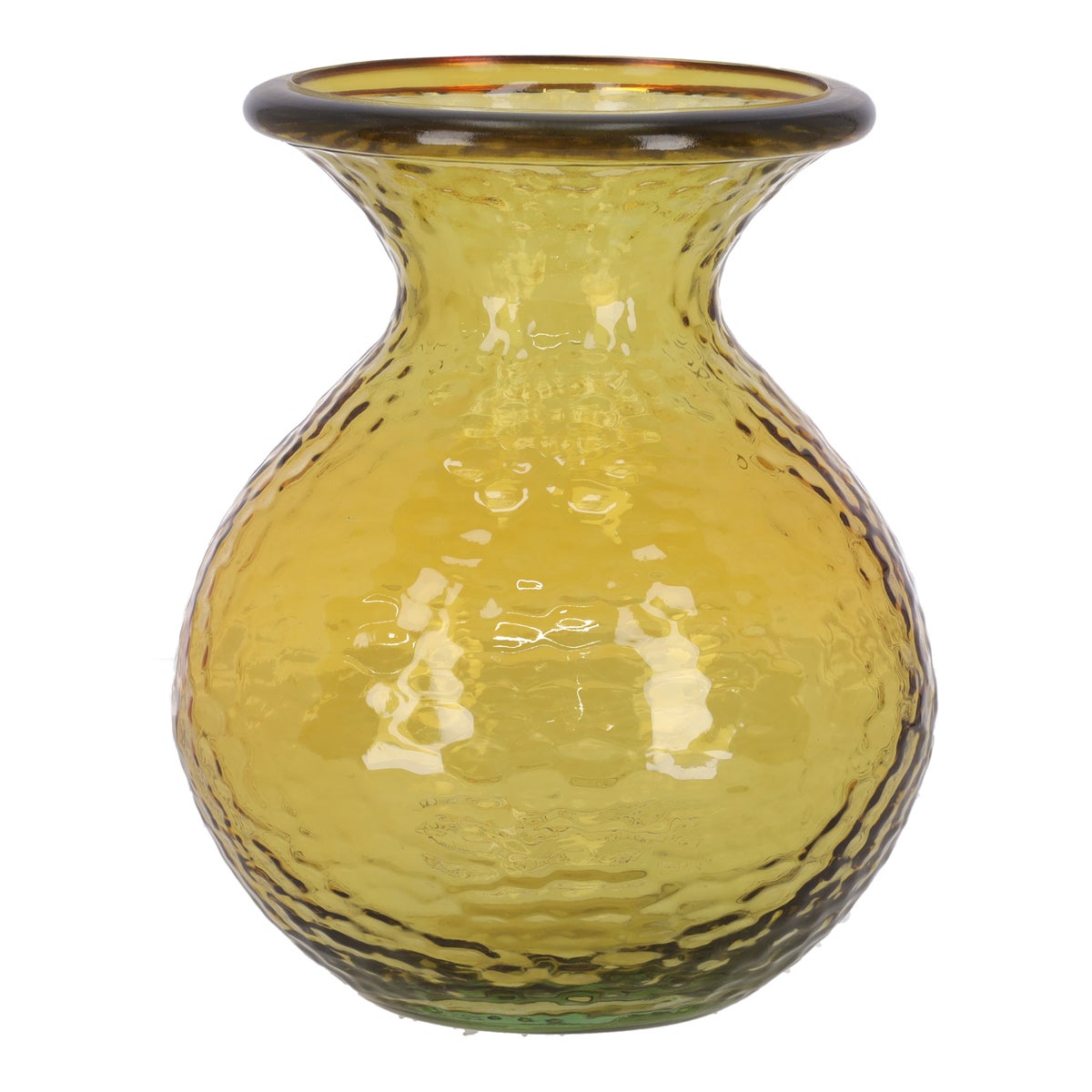 Vaas gerecycled glas 18 cm geel Vaas gerecycled glas 18 cm geel