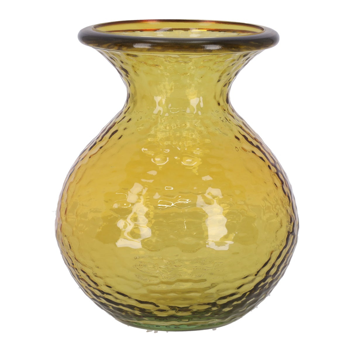 Vaas glas recycle 33cm geel Vaas glas recycle 33cm geel
