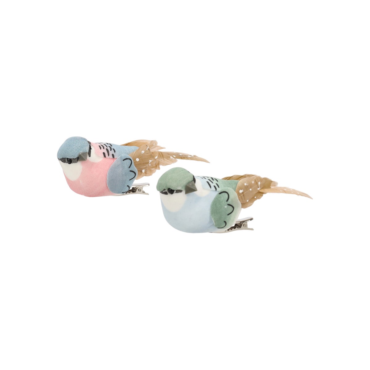 Vogel op clip groen blauw 6 stuks Vogel op clip groen blauw 6 stuks