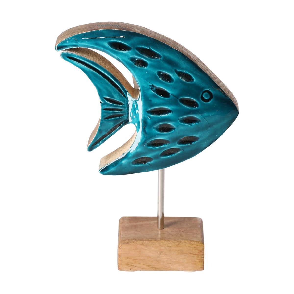 Vis op voet 18 cm blauw Vis op voet 18 cm blauw