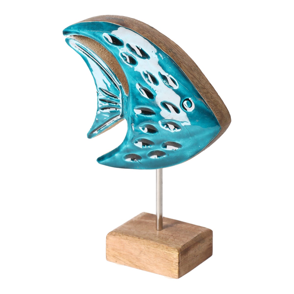 Vis op voet 18 cm blauw Vis op voet 18 cm blauw