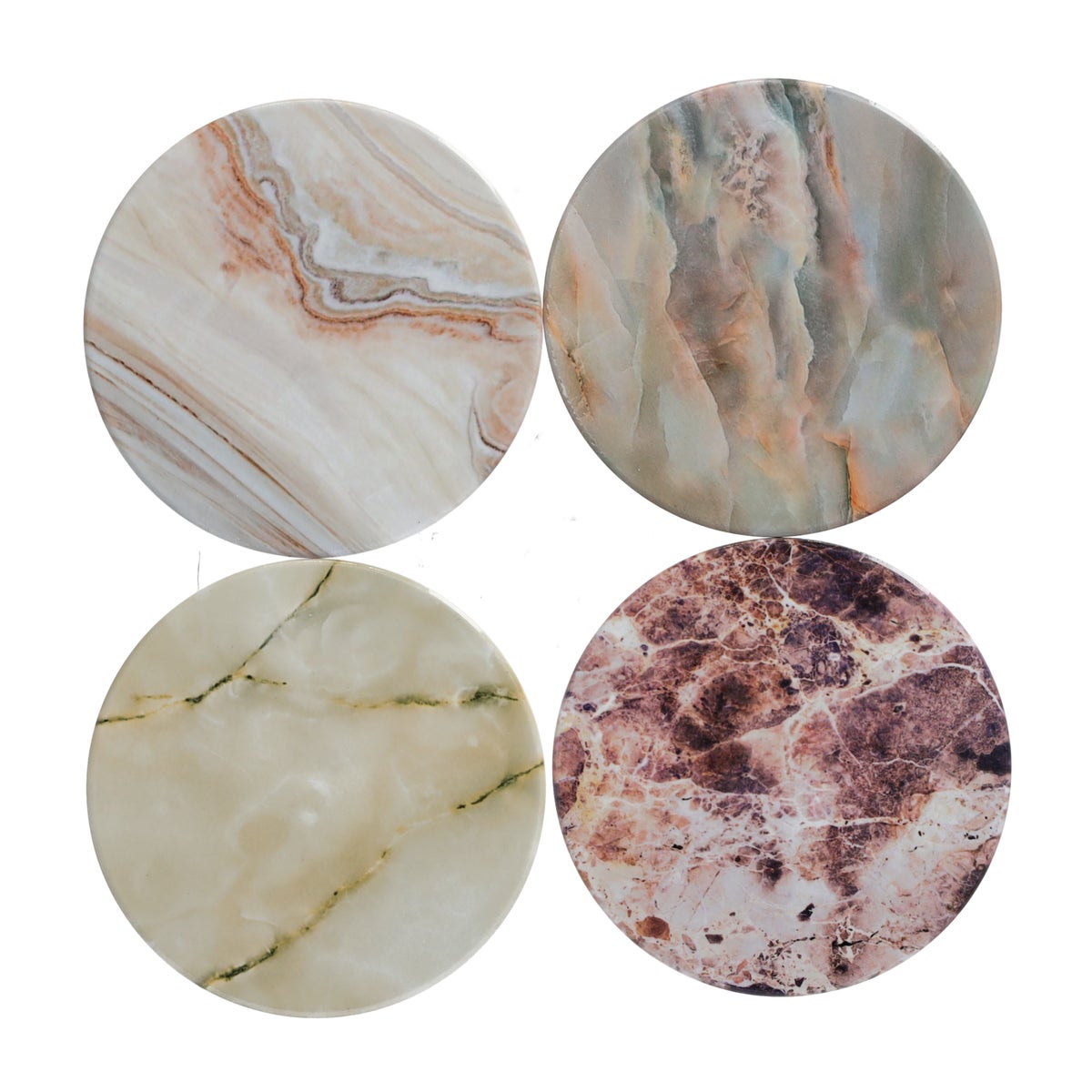 Onderzetter rond marble 10 cm 6 assorti Onderzetter rond marble 10 cm 6 assorti