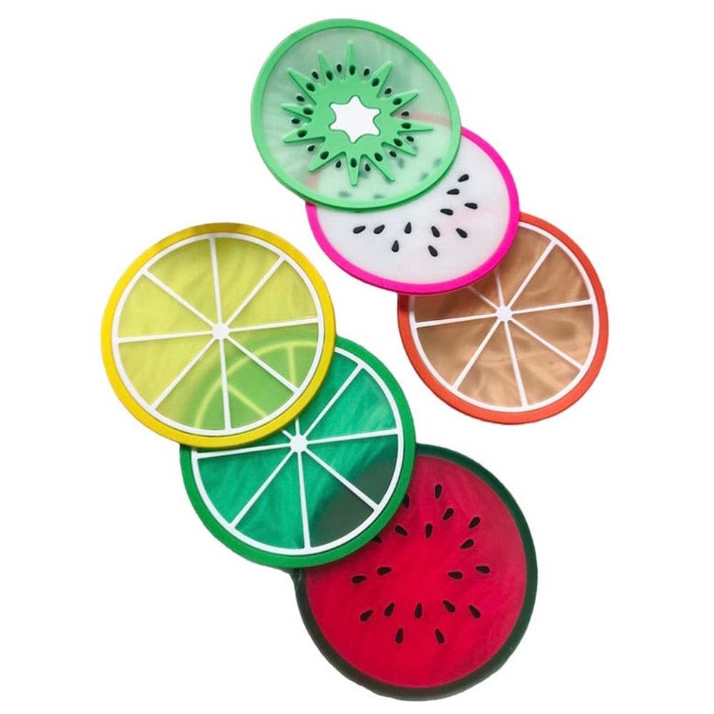 Ronde onderzetter 16 cm fruit, 6 assorti Ronde onderzetter 16 cm fruit, 6 assorti