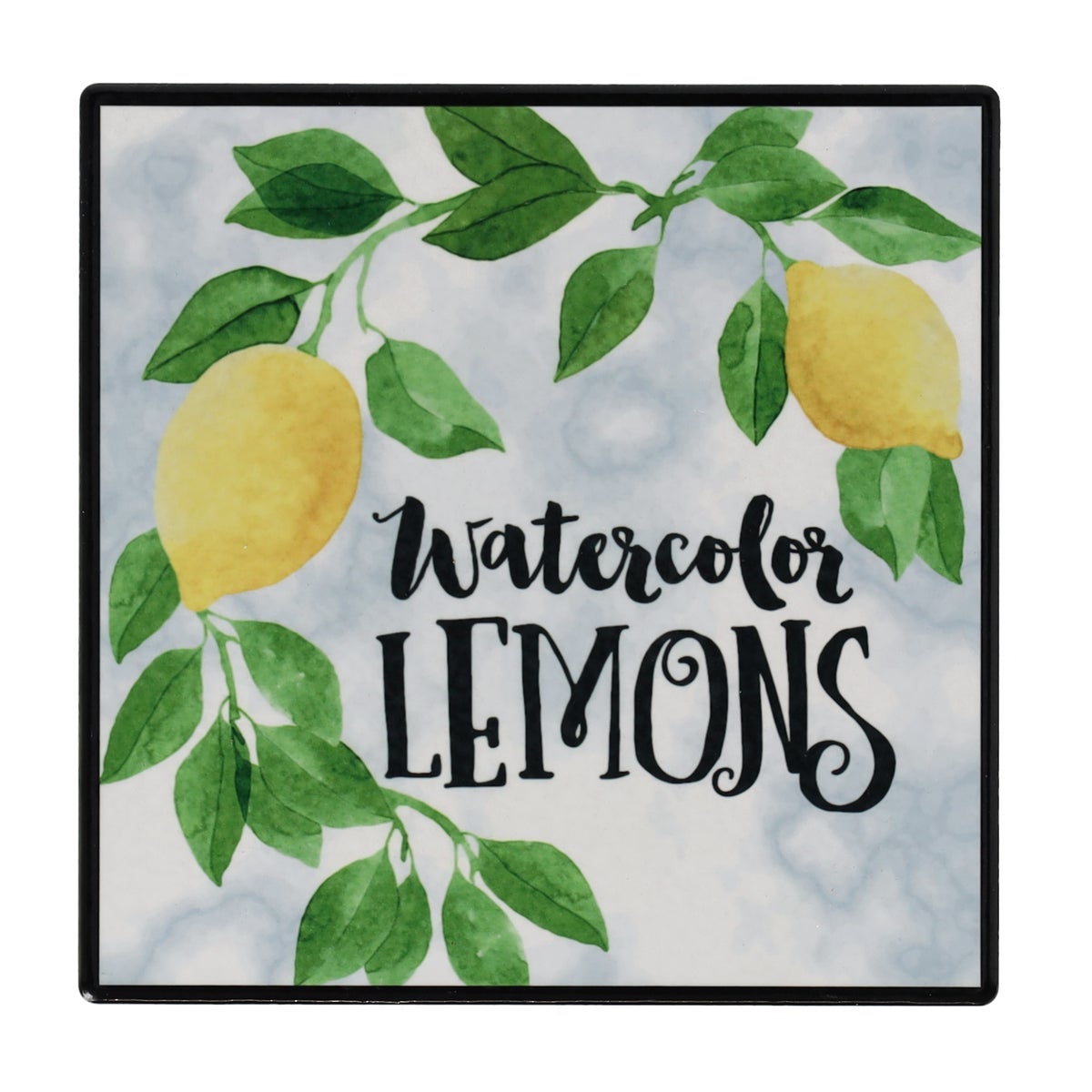 Onderzetter vierkant met citrusmotief 15 cm 6 assorti Onderzetter vierkant met citrusmotief 15 cm 6 assorti